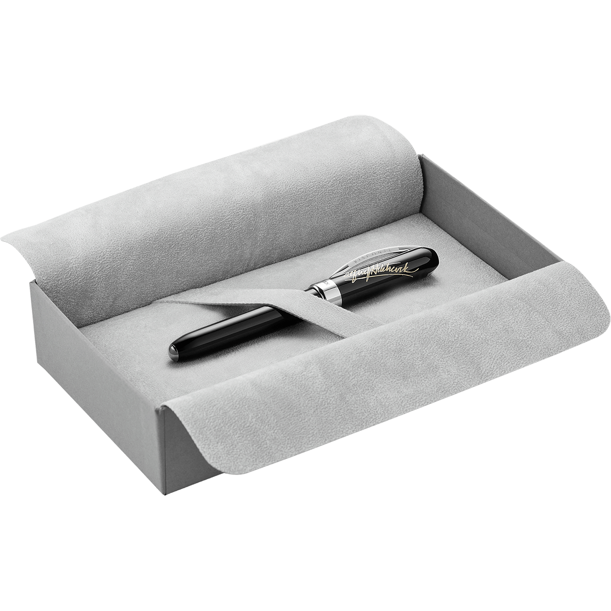Visconti Alfred Hitchcock Fountain Pen - Black - Palladium Trim - Pen Boutique Ltd