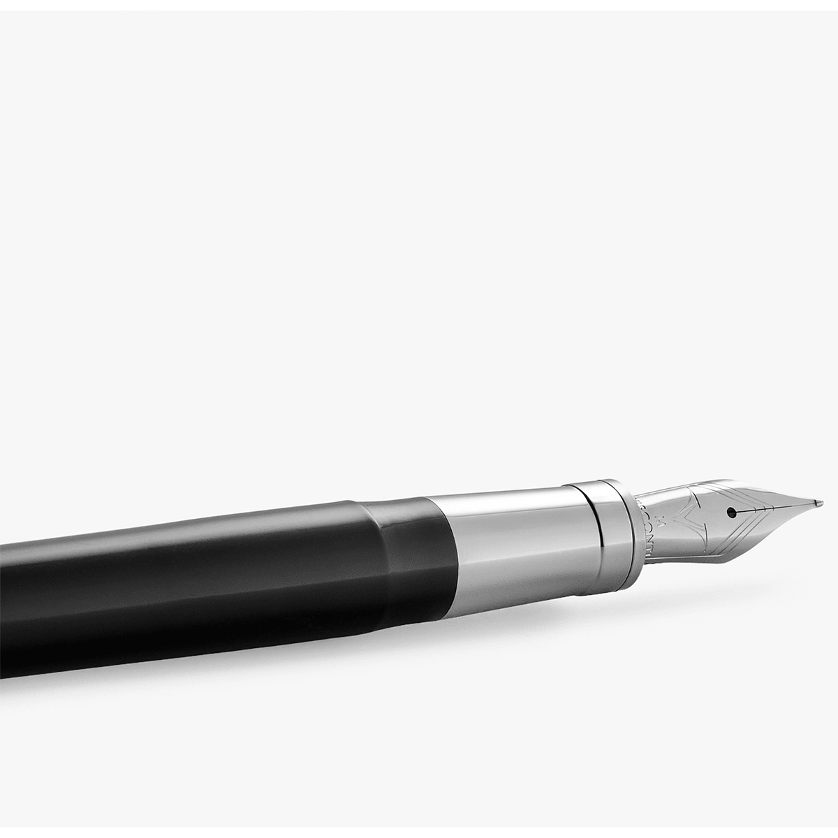 Visconti Alfred Hitchcock Fountain Pen - Black - Palladium Trim - Pen Boutique Ltd