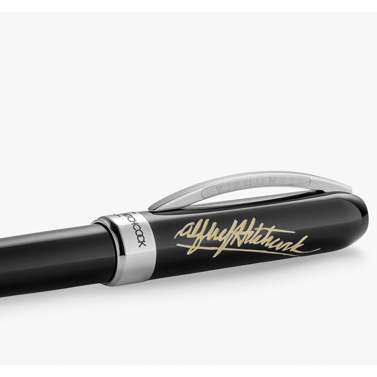 Visconti Alfred Hitchcock Rollerball Pen - Black - Palladium Trim - Pen Boutique Ltd