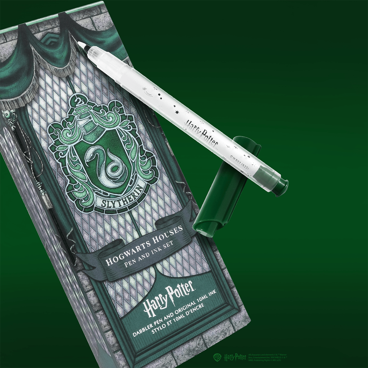 Ferris Wheel Press x WB Dabbler Fountain Pen and Ink Set - Harry Potter Houses of Hogwarts: Slytherin - 2539 - Pen Boutique Ltd