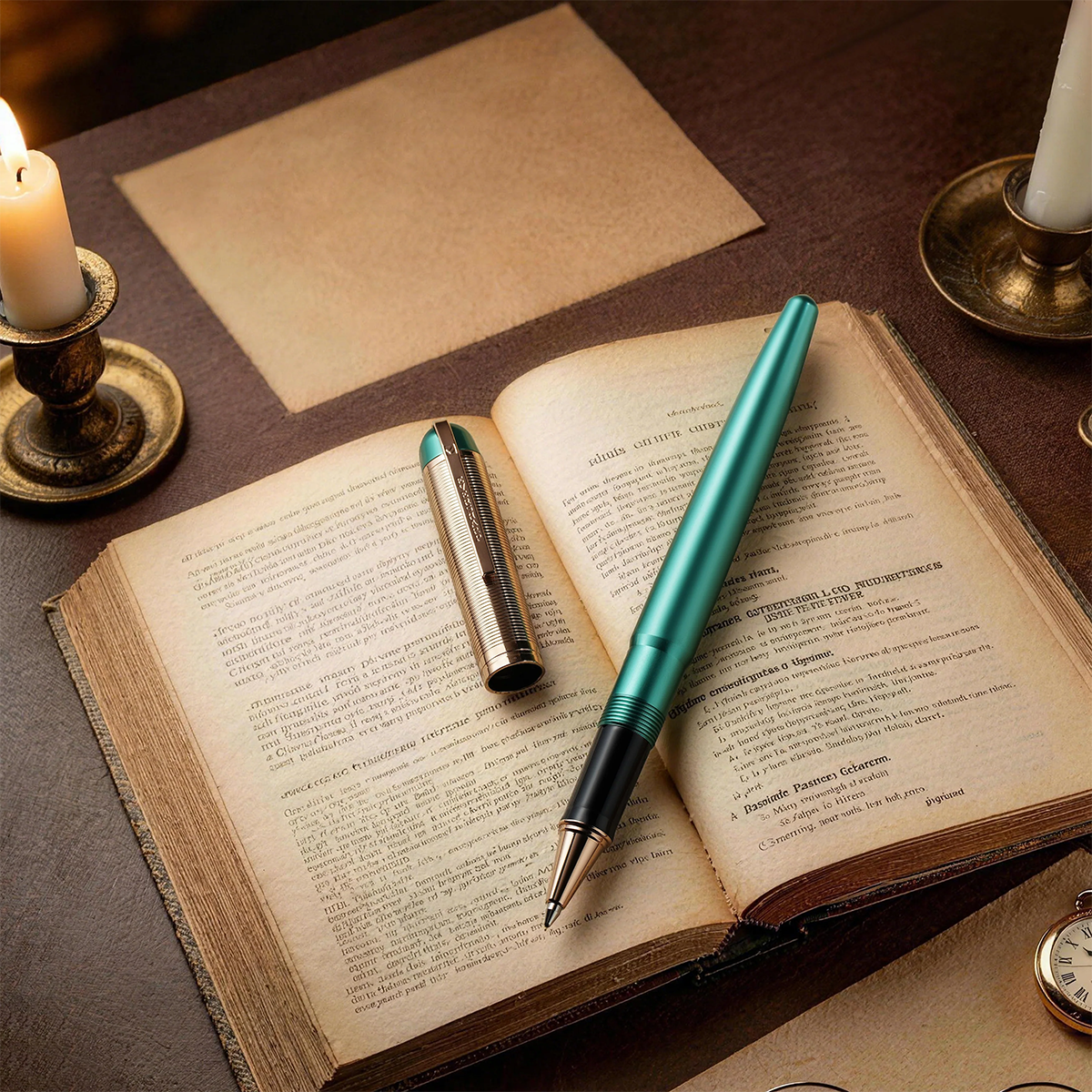 Wahl-Eversharp Skyline Rollerball Pen - Emerald - Rose Gold Trim-Pen Boutique Ltd