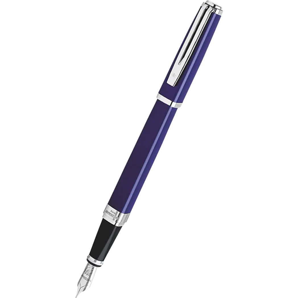 Waterman Exception Slim Blue Silver Trim Fountain Pen-Pen Boutique Ltd
