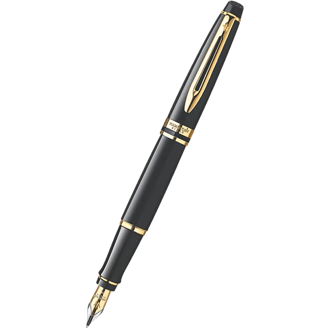 Waterman Expert Fountain Pen - Black - Gold Trim - Pen Boutique Ltd
