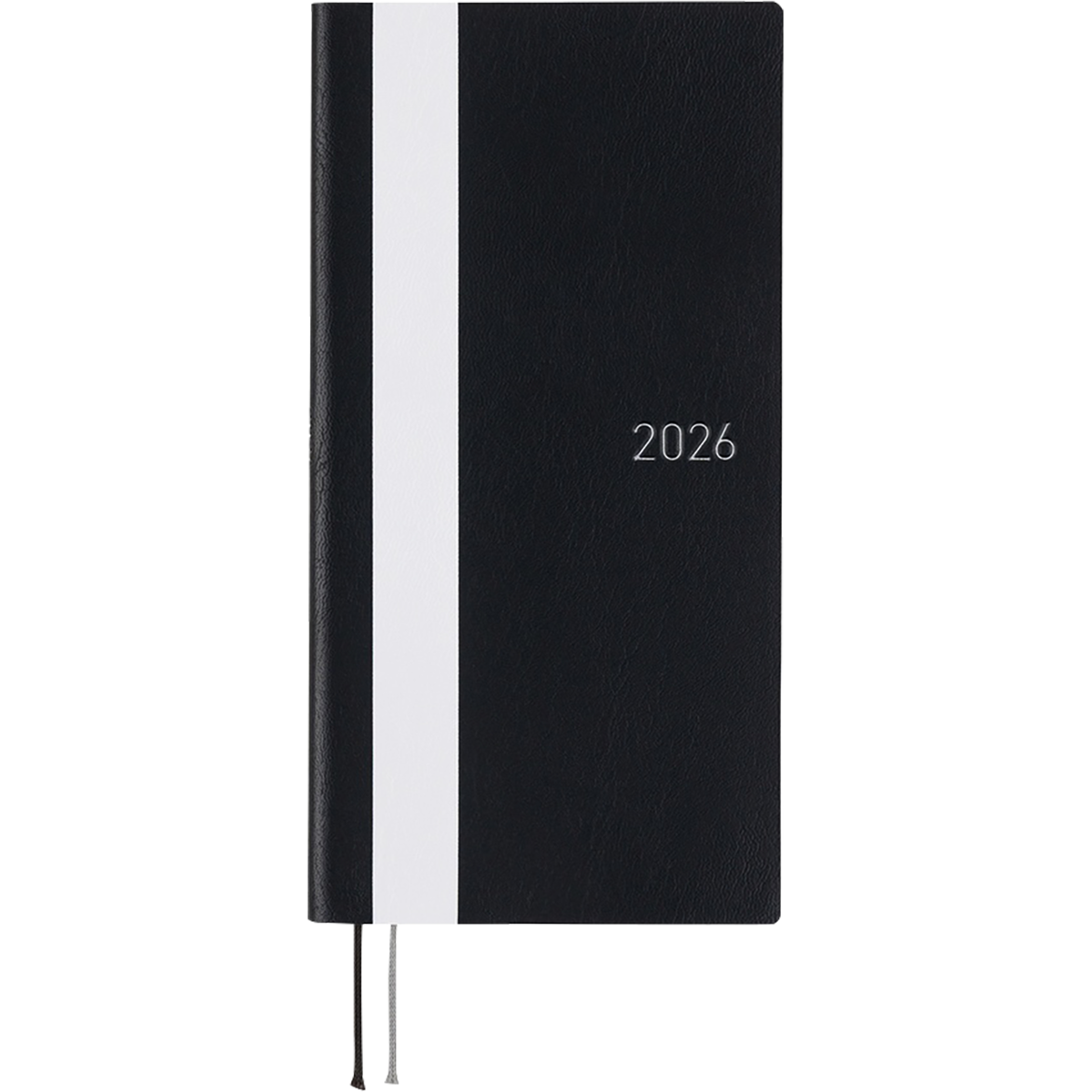 Hobonichi Soft Cover English Book - White Line: Black - Tall & Slim (Weeks - January Start)-Pen Boutique Ltd