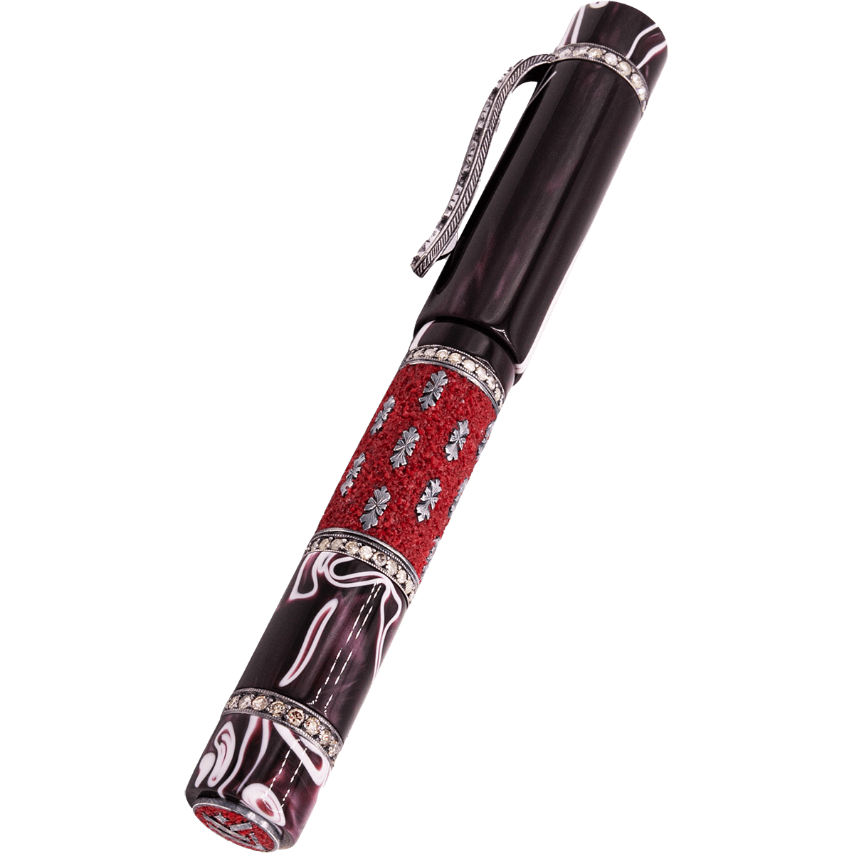 Zeki Karaca Jewellery Harman Fountain Pen - Red - Silver Trim - Pen Boutique Ltd