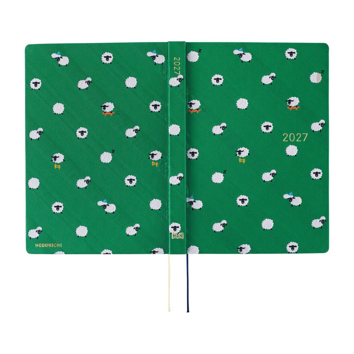 Hobonichi HON 2027 Light Hard Cover English Book - Bow & Tie: Sheep Sheep Sheep - A5 (Jan Start) - Pen Boutique Ltd