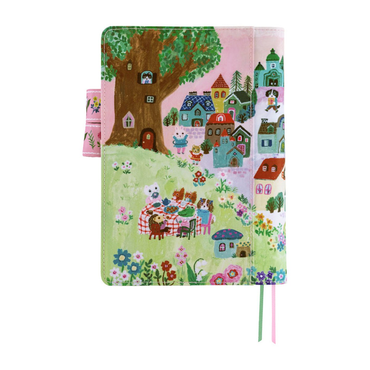 Hobonichi 2027 Cousin Cover - Yumi Kitagishi: White Cat Village - A5 - Pen Boutique Ltd