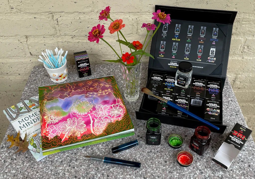 Monteverde Ink Bottle Color Changing Ink - (9 Inks + 1 Changer) 30ml Changer Bundle Box Set - Pen Boutique Ltd