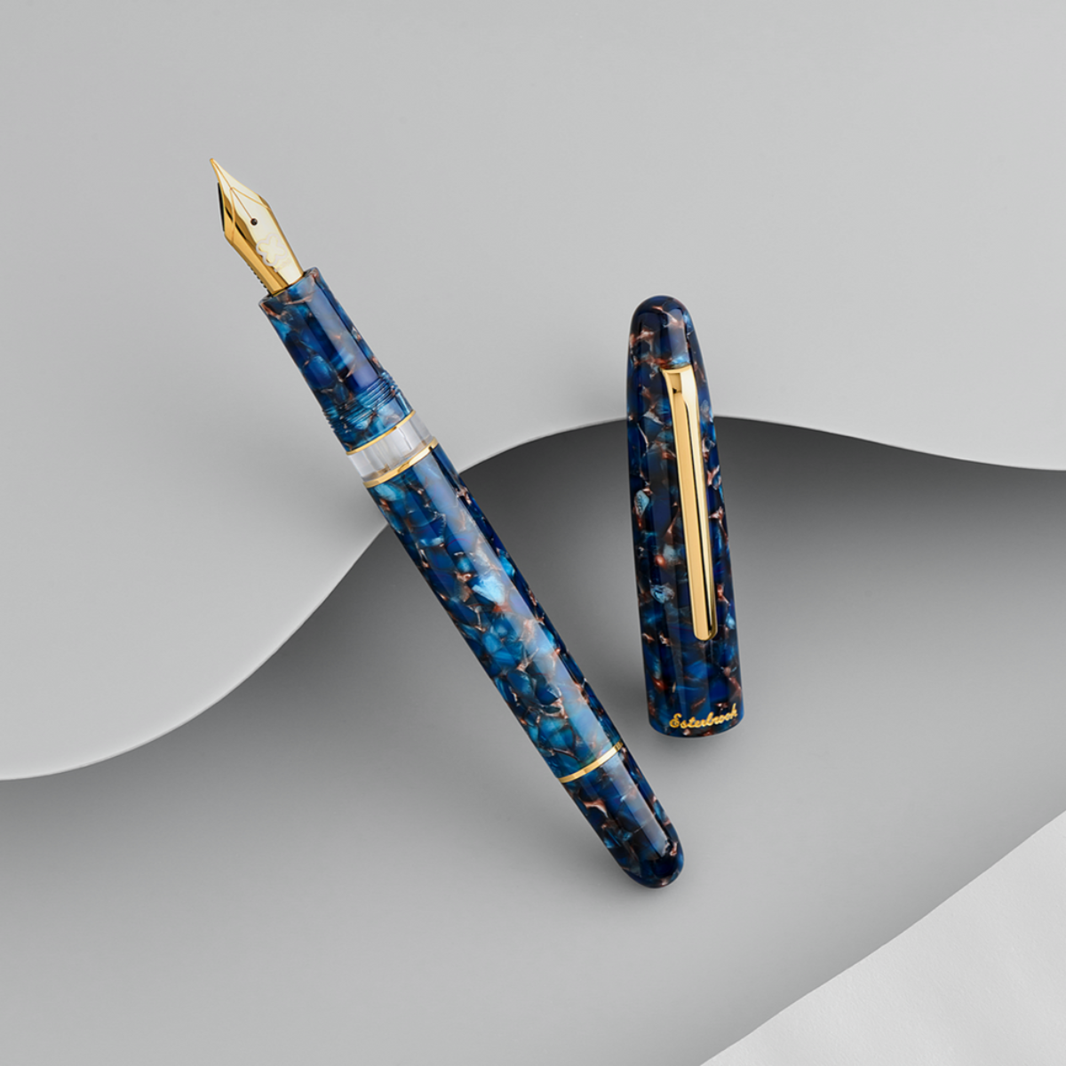 Esterbrook Estie Piston Filler Fountain Pen - Nouveau Bleu - Gold Trim-Pen Boutique Ltd