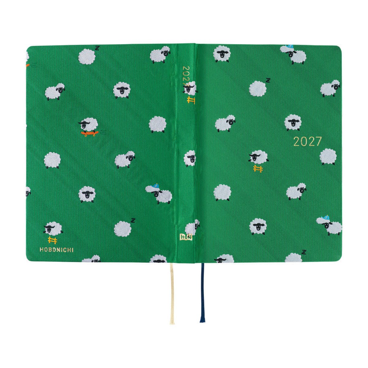 Hobonichi 2027 HON Light Hard Cover English Book - Bow & Tie: Sheep Sheep Sheep - A6 (January Start) - Pen Boutique Ltd
