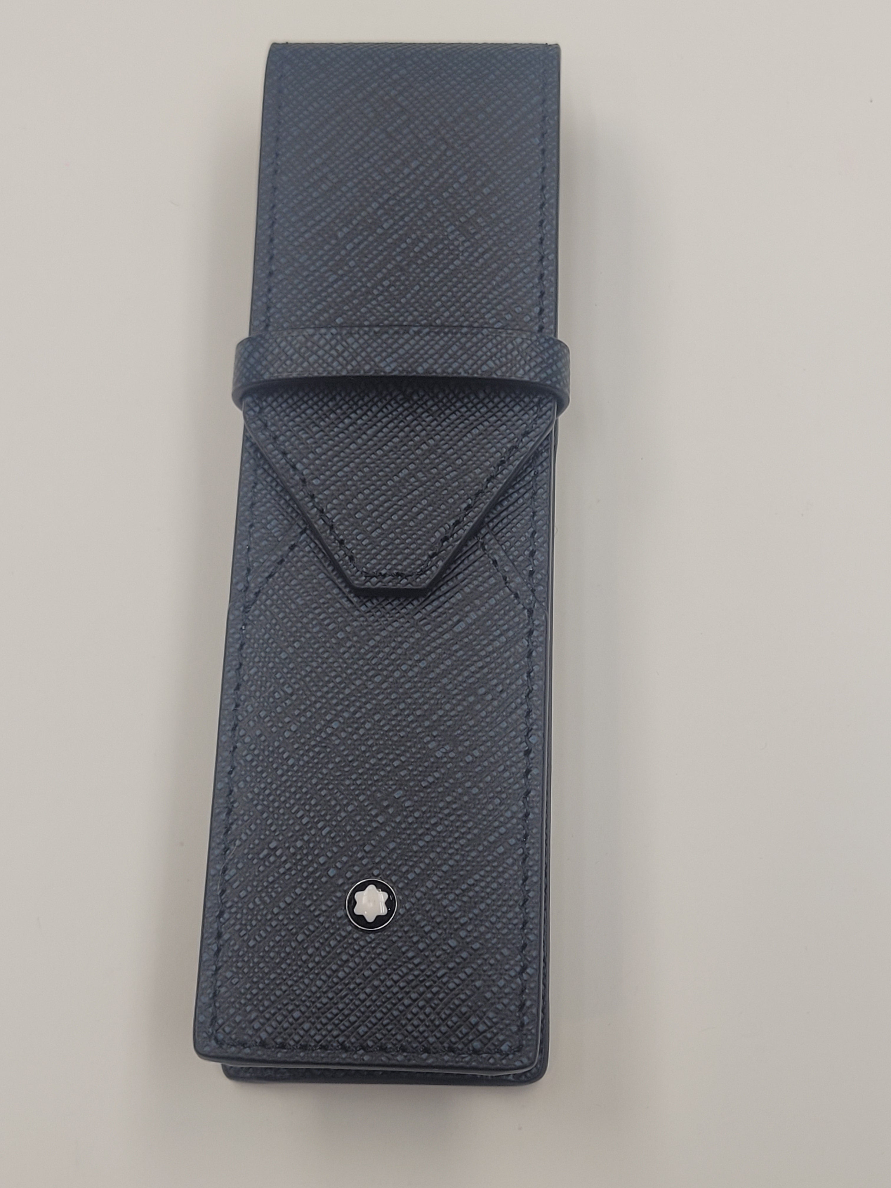 Montblanc Sartorial 2 Pen Pouch - Tweed Blue-Pen Boutique Ltd