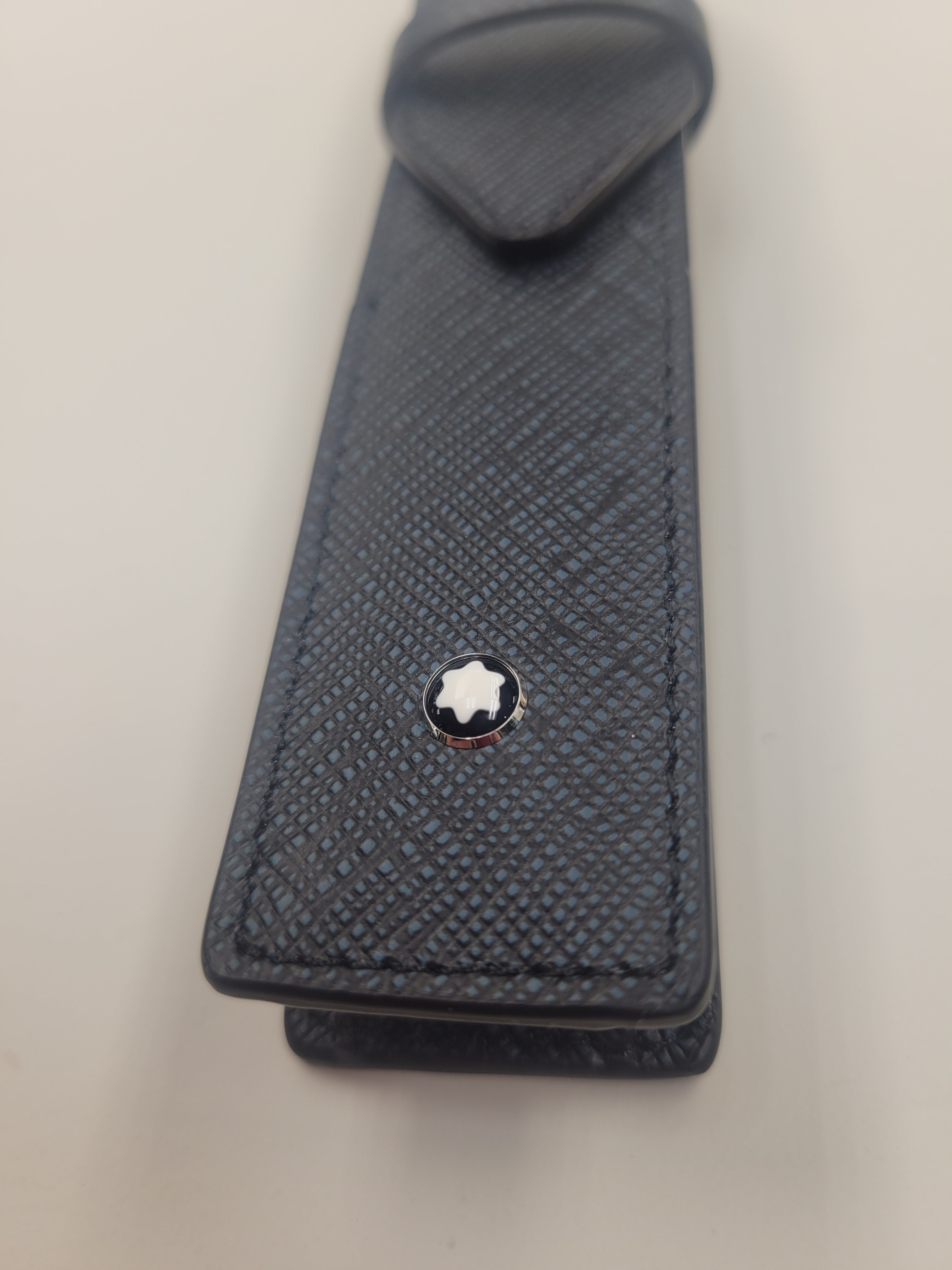 Montblanc Sartorial 1 Pen Pouch - Tweed Blue-Pen Boutique Ltd