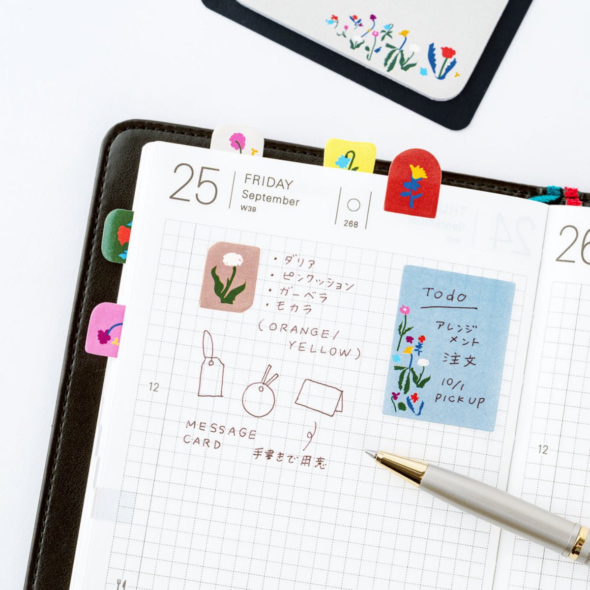 Hobonichi Sticky Notes - Yoshie Watanabe (Petit Bloom) - Pen Boutique Ltd