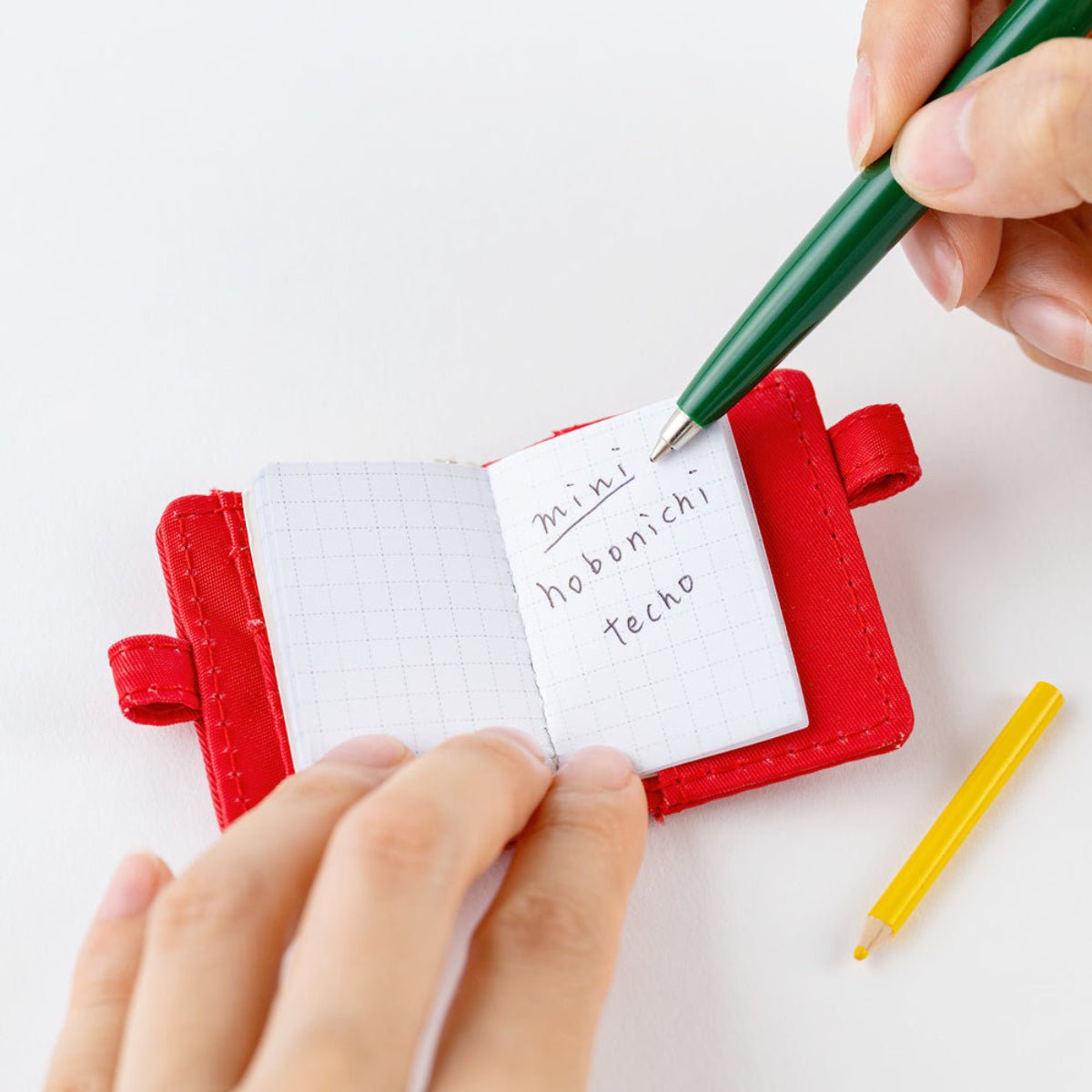 Hobonichi Techo Mini Keychain - Red Tiny Notebook x Red Pen Loop - Pen Boutique Ltd