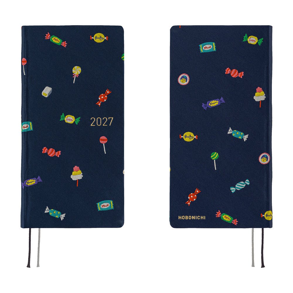 Hobonichi 2027 Mega Light Hard Cover English Book - Bow & Tie: Candy Dream -Tall & Slim (Weeks - January Start) - Pen Boutique Ltd