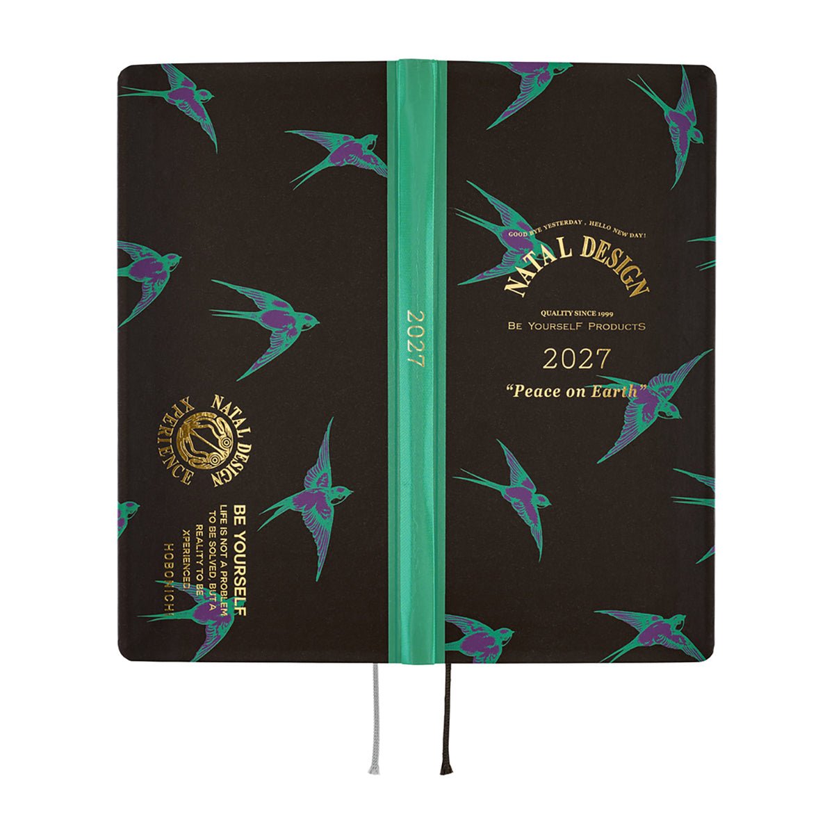 Hobonichi Light Hardcover English Book - Natal Design: Lucky Swallow - Tall & Slim (Weeks - Jan Start) - Pen Boutique Ltd
