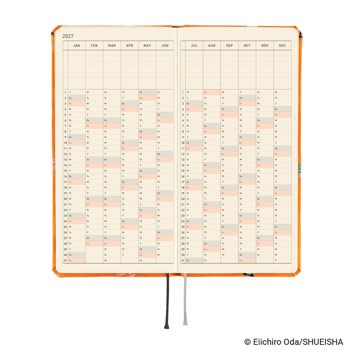 Hobonichi Light Hardcover English Book - ONE PIECE magazine: Very Very Merry! - Tall & Slim (Weeks - Jan Start) - Pen Boutique Ltd