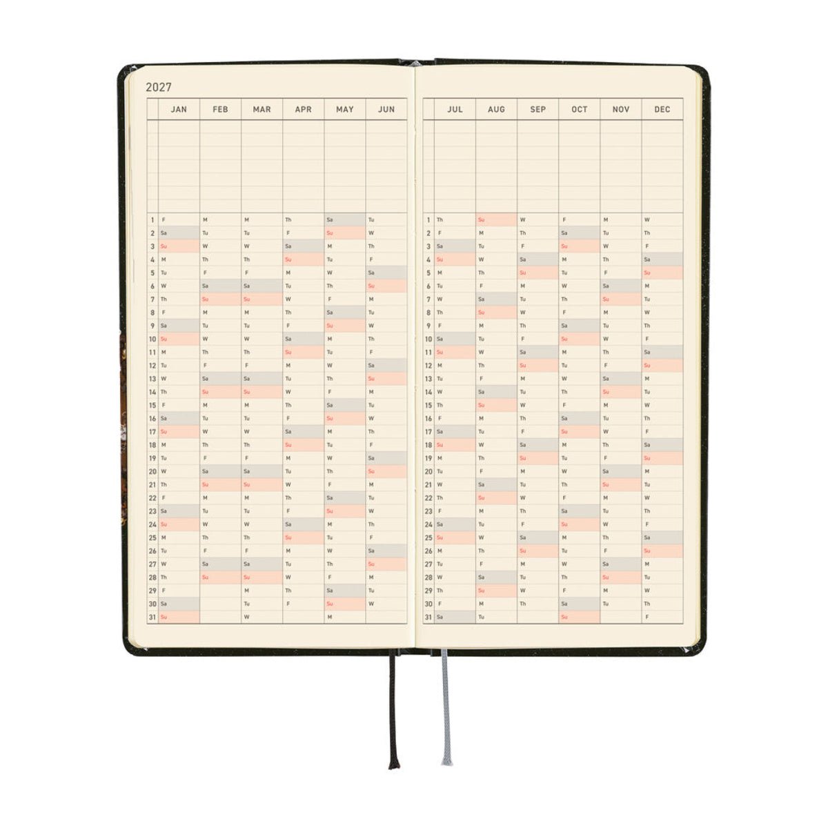 Hobonichi 2027 Light Hard Cover English Book - Tanakadaisuke: Starlight - Tall & Slim (Weeks - January Start) - Pen Boutique Ltd