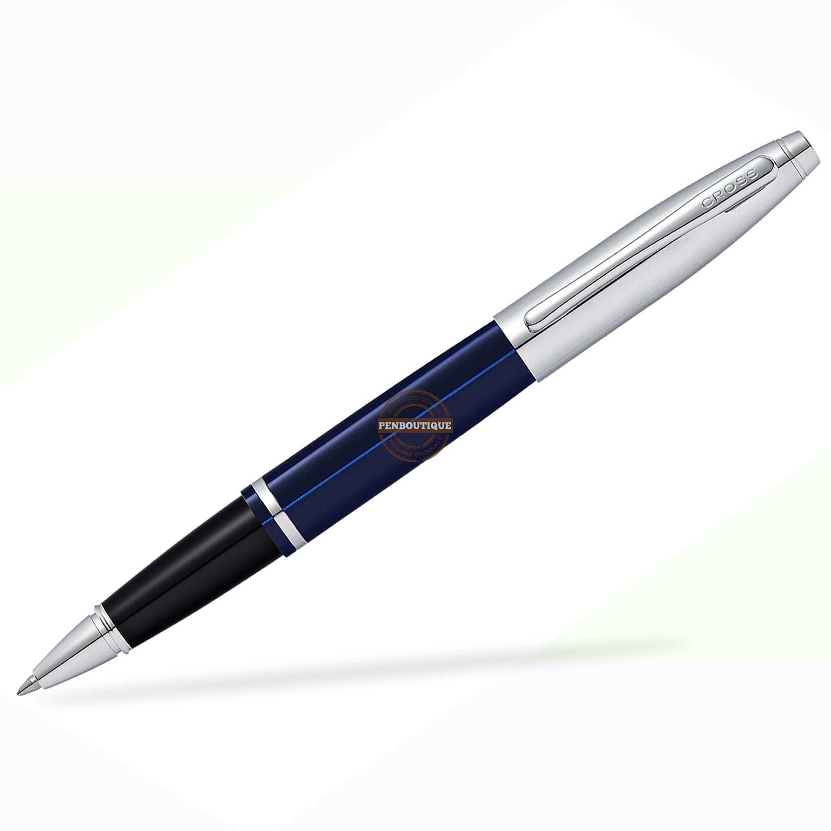 Cross Calais Chrome/Blue Lacquer Rollerball Pen-Pen Boutique Ltd