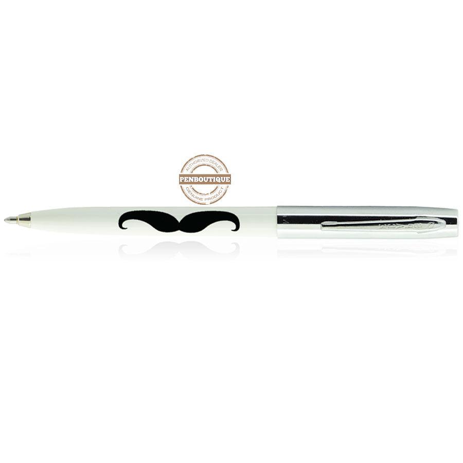 Fisher Space Pen White with Mustache Cap-o-Matic Pen-Pen Boutique Ltd