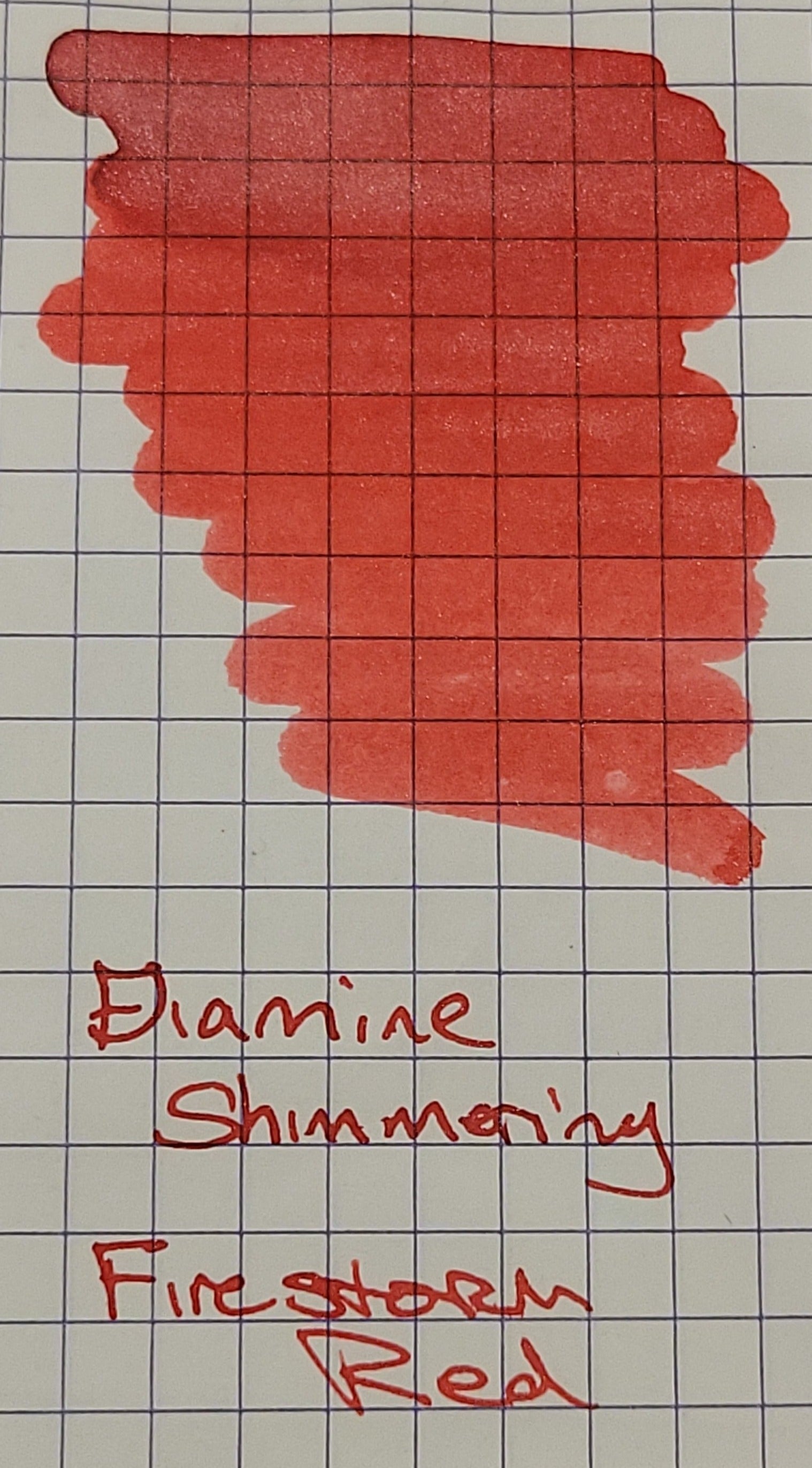 Diamine Shimmer Ink 50 ml Firestorm Red - Silver shimmer-Pen Boutique Ltd