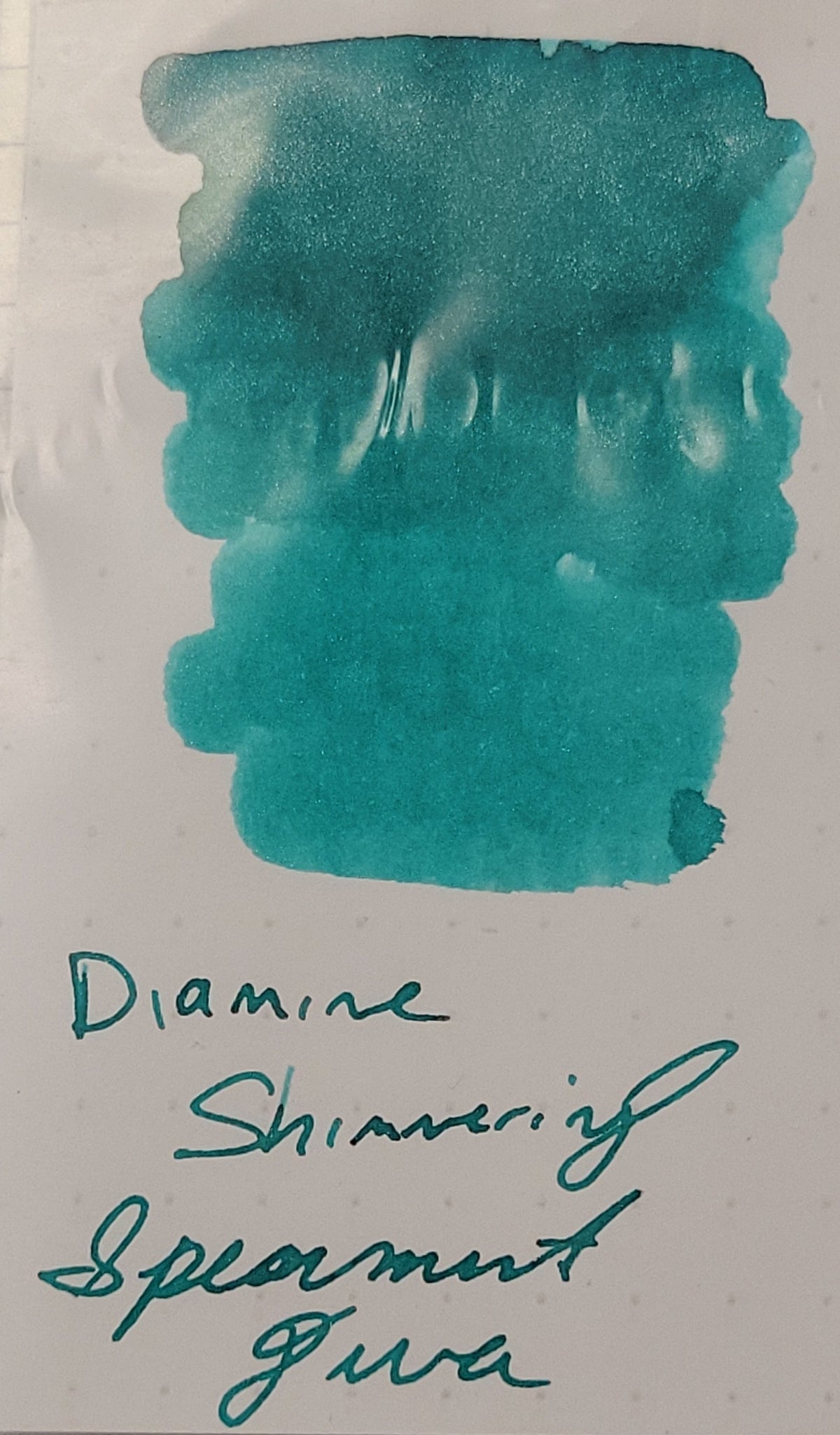 Diamine Shimmer Ink 50 ml Spearmint Diva - Silver shimmer - Pen Boutique Ltd