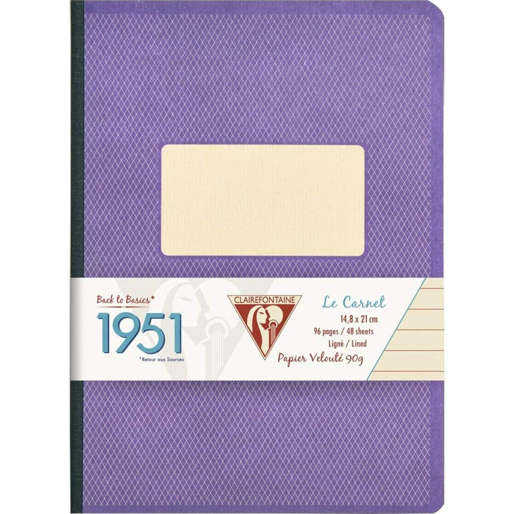 Clairefontaine 1951 Clothbound Notebook Violet 5 ¾ X 8 ¼ Lined-Pen Boutique Ltd