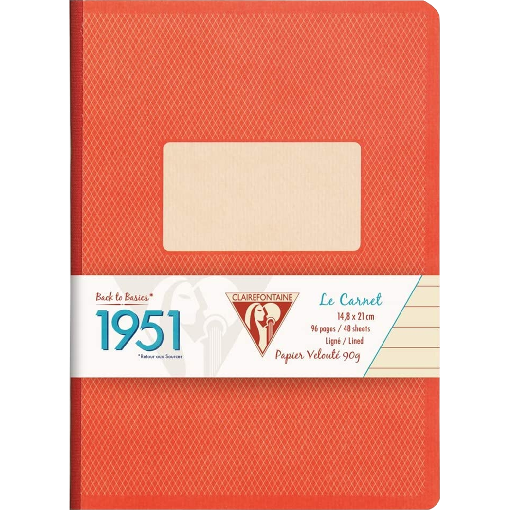 Clairefontaine 1951 Clothbound Notebook Red 5 ¾ X 8 ¼ Lined-Pen Boutique Ltd