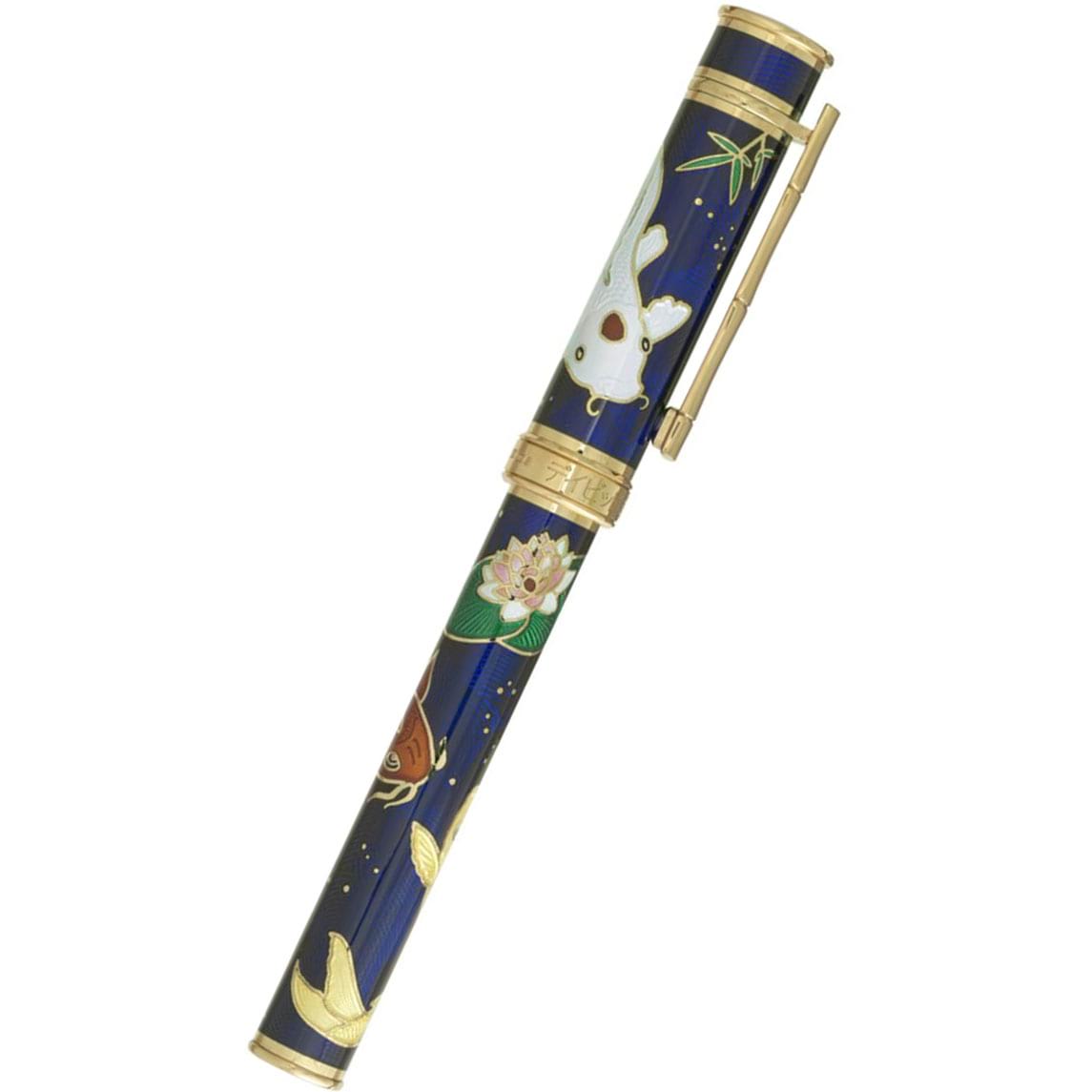 David Oscarson Koi Hard Enamel Sapphire Blue Fountain Pen-Pen Boutique Ltd