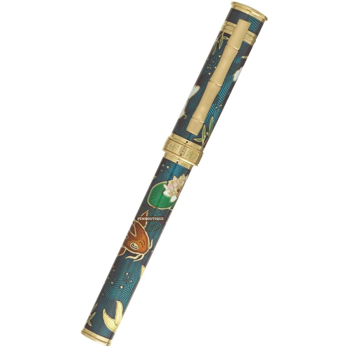 David Oscarson Koi Hard Enamel Translucent Teal Fountain Pen-Pen Boutique Ltd