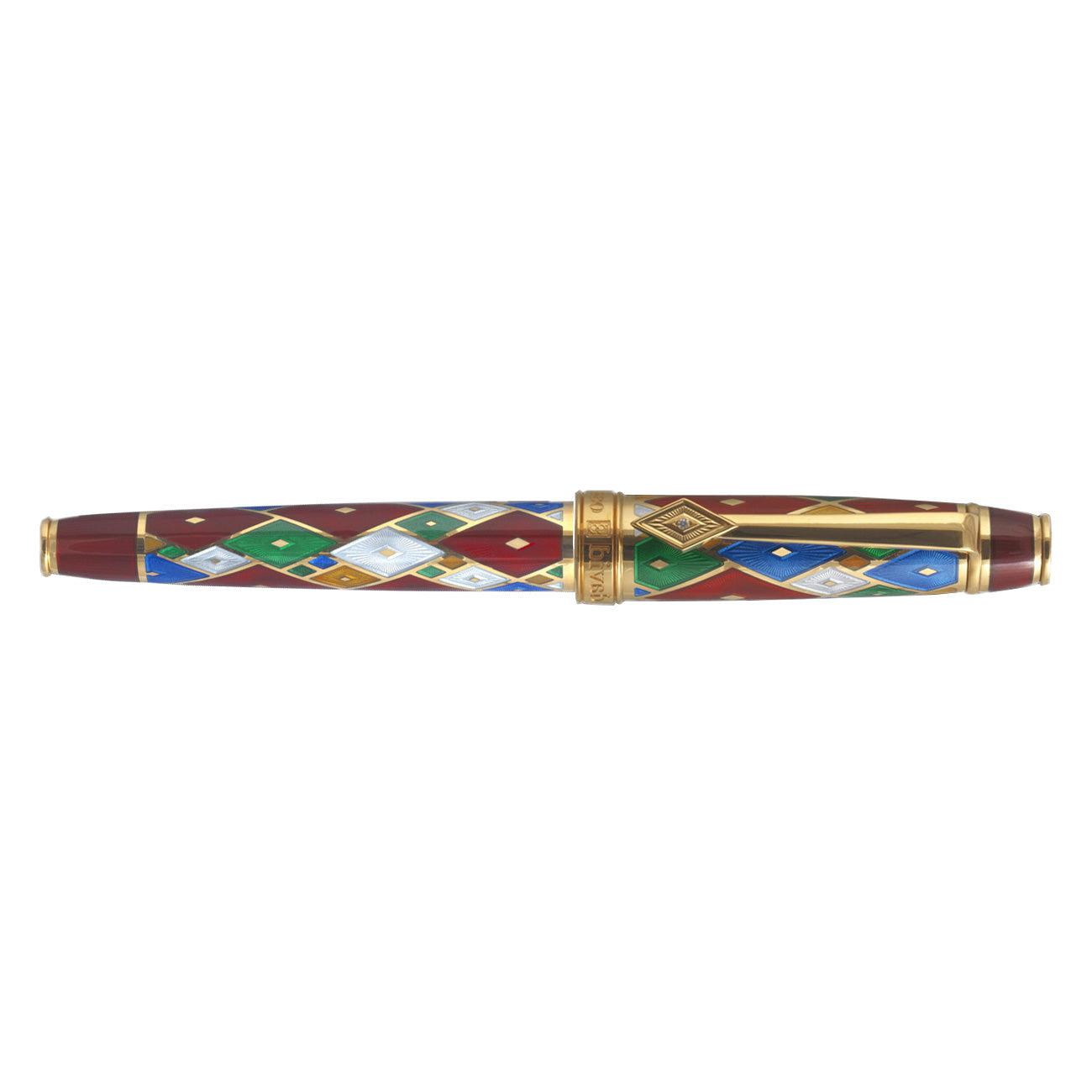 David Oscarson Harlequin Rollerball Pen - Ruby Red-Pen Boutique Ltd