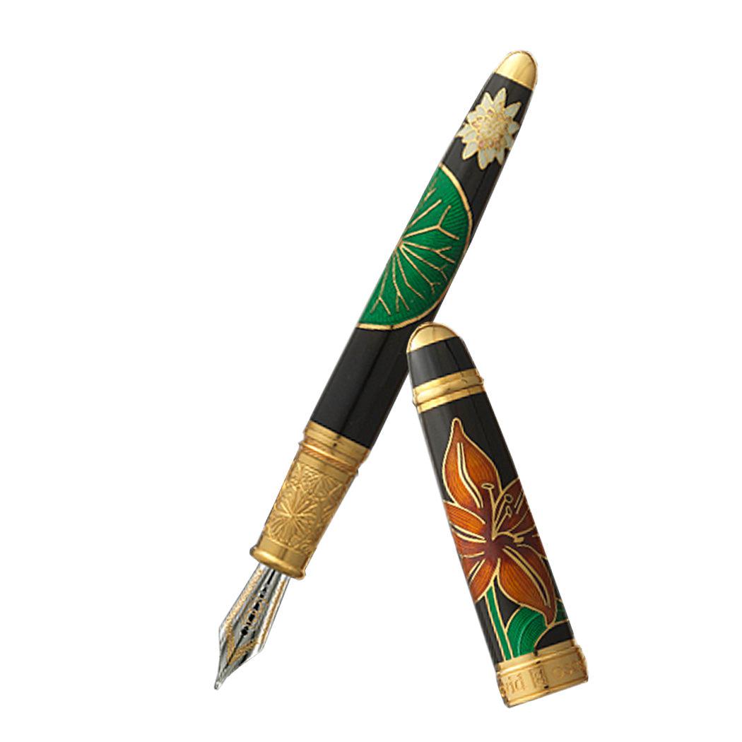 David Oscarson Lily Fountain Pen - Black, Saffron, Citrine, Ruby and Emerald-Pen Boutique Ltd