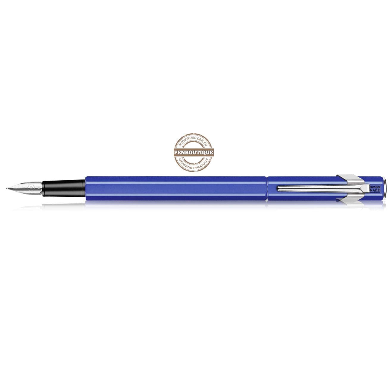 Caran D' Ache 849 Metal Blue Fountain Pen - Medium Nib-Pen Boutique Ltd