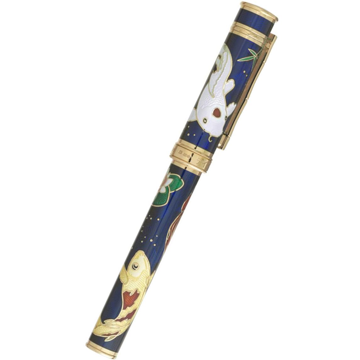 David Oscarson Koi Hard Enamel Sapphire Blue Fountain Pen-Pen Boutique Ltd