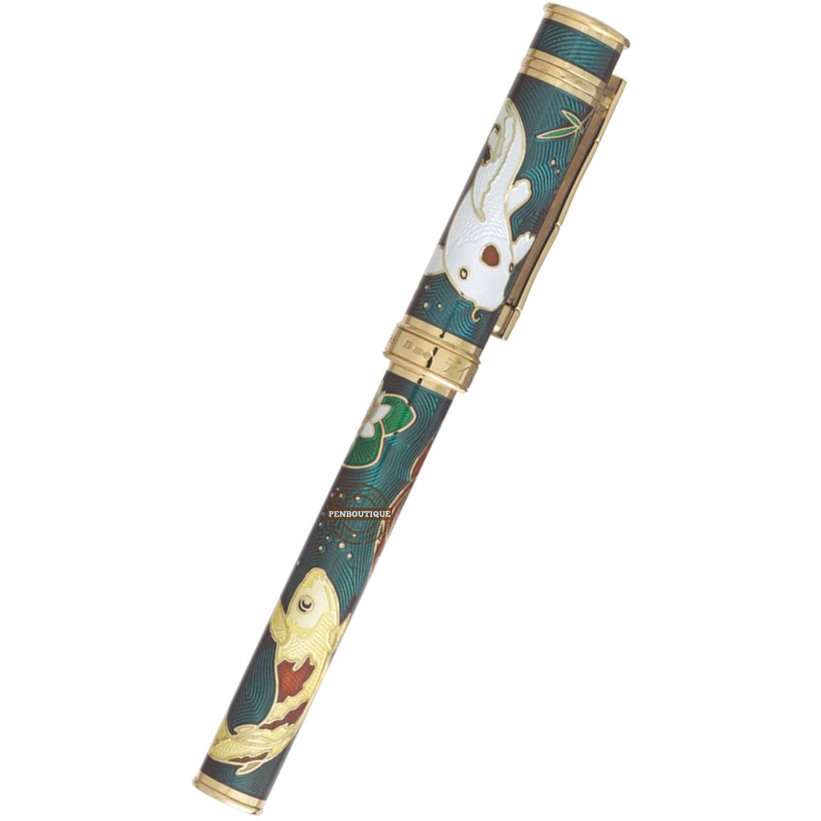 David Oscarson Koi Hard Enamel Translucent Teal Fountain Pen-Pen Boutique Ltd