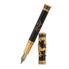 David Oscarson Black Water Dragon Fountain Pen - Opaque Onyx Black Hard Enamel with Gold Vermeil-Pen Boutique Ltd