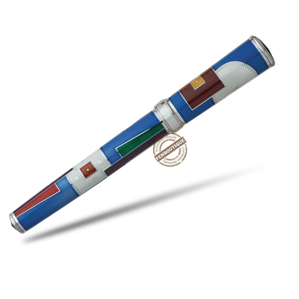 David Oscarson 15th Anniversary/American Art Deco Fountain Pen -Translucent Sapphire-Pen Boutique Ltd