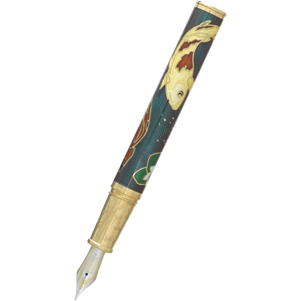 David Oscarson Koi Hard Enamel Translucent Teal Fountain Pen-Pen Boutique Ltd