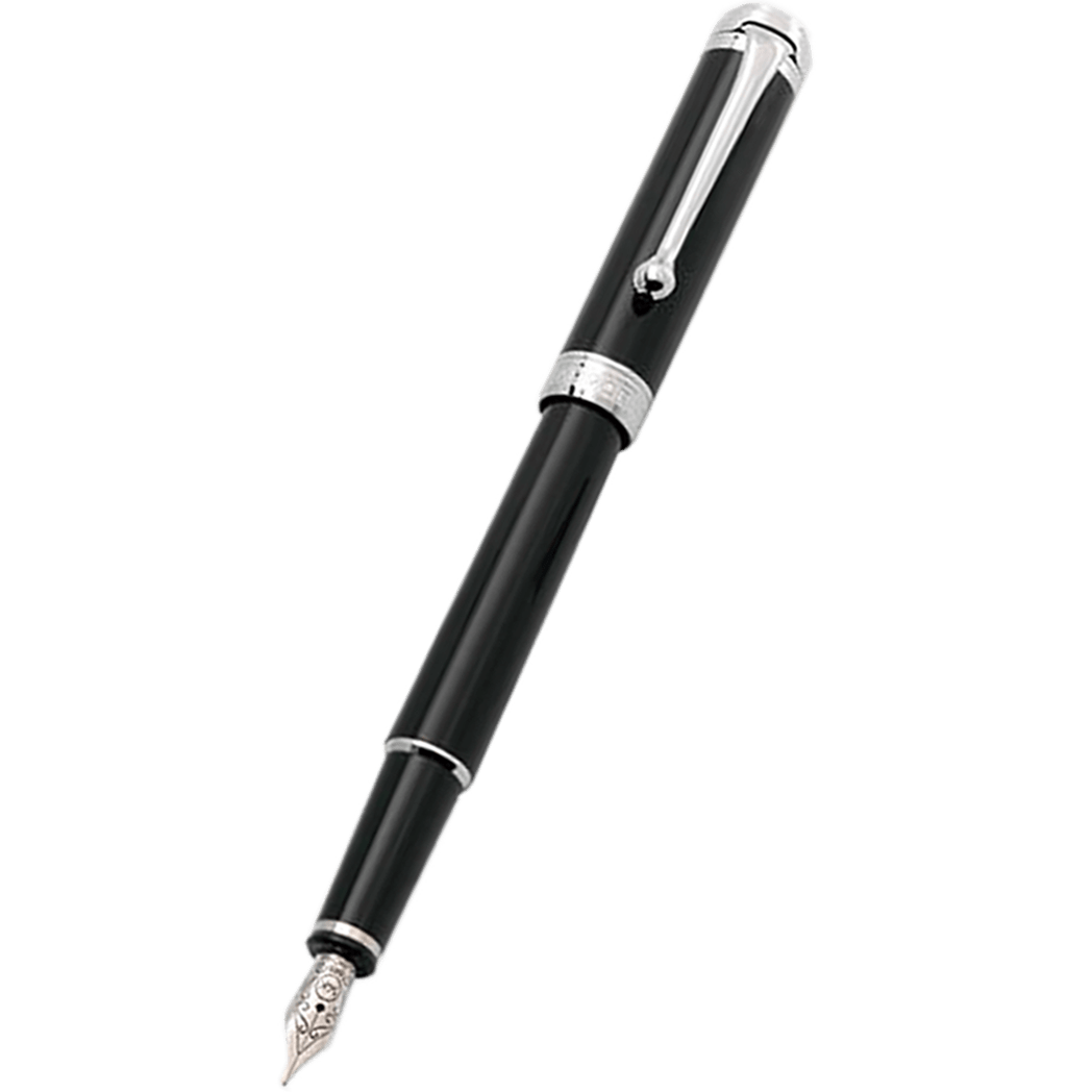 Aurora Talentum Finesse Fountain Pen - Black - Chrome Trim - Pen Boutique Ltd