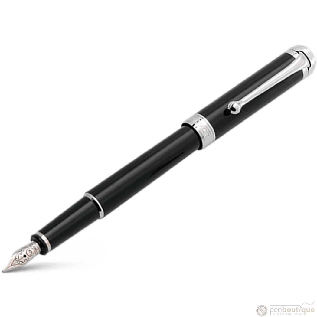 Aurora Talentum Finesse Fountain Pen - Black - Chrome Trim - Pen Boutique Ltd