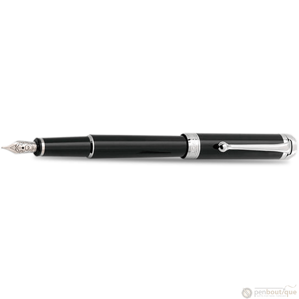 Aurora Talentum Finesse Fountain Pen - Black - Chrome Trim - Pen Boutique Ltd