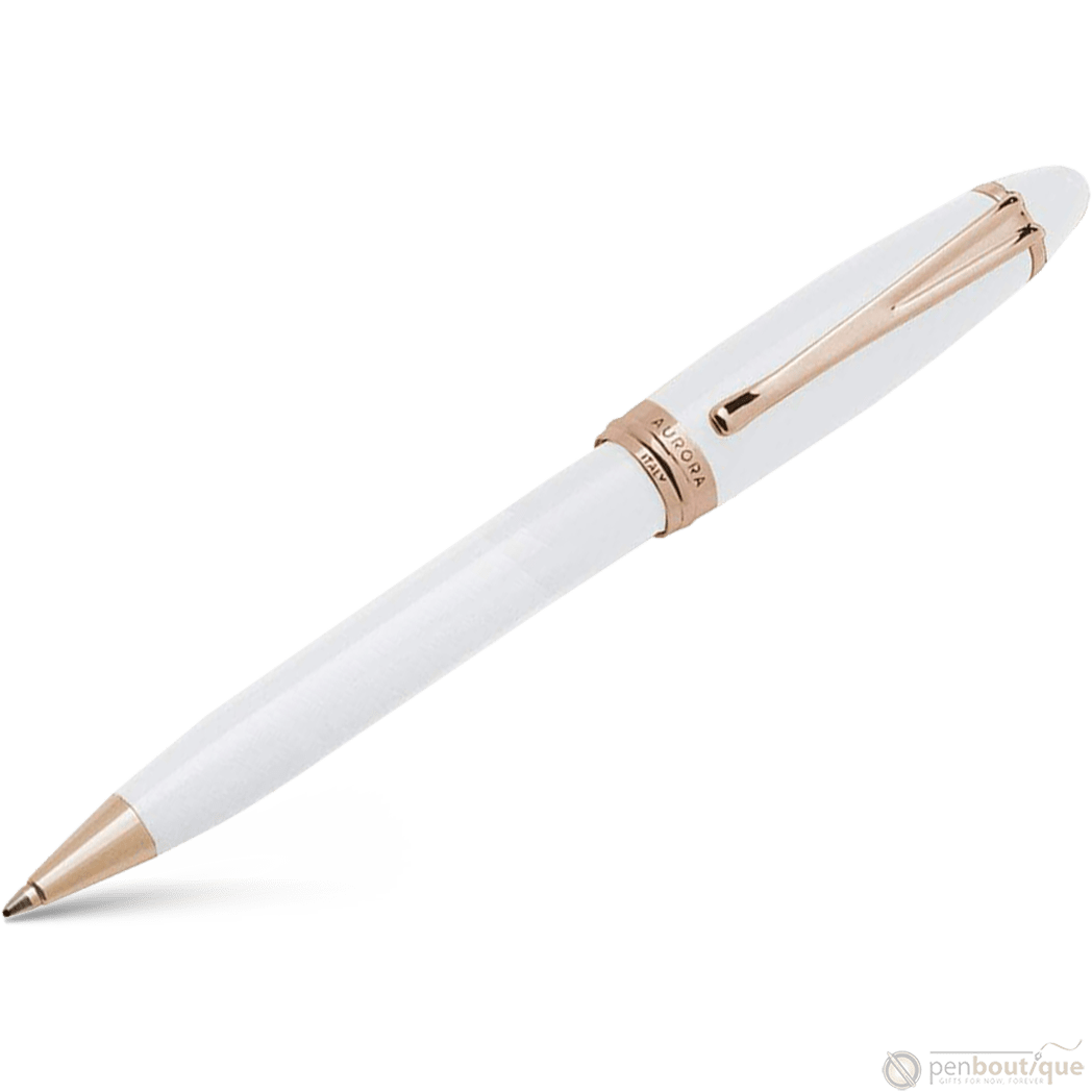 Aurora Ipsilon Ballpoint Pen - Seasons - Winter White - Rose Gold Trim - Pen Boutique Ltd