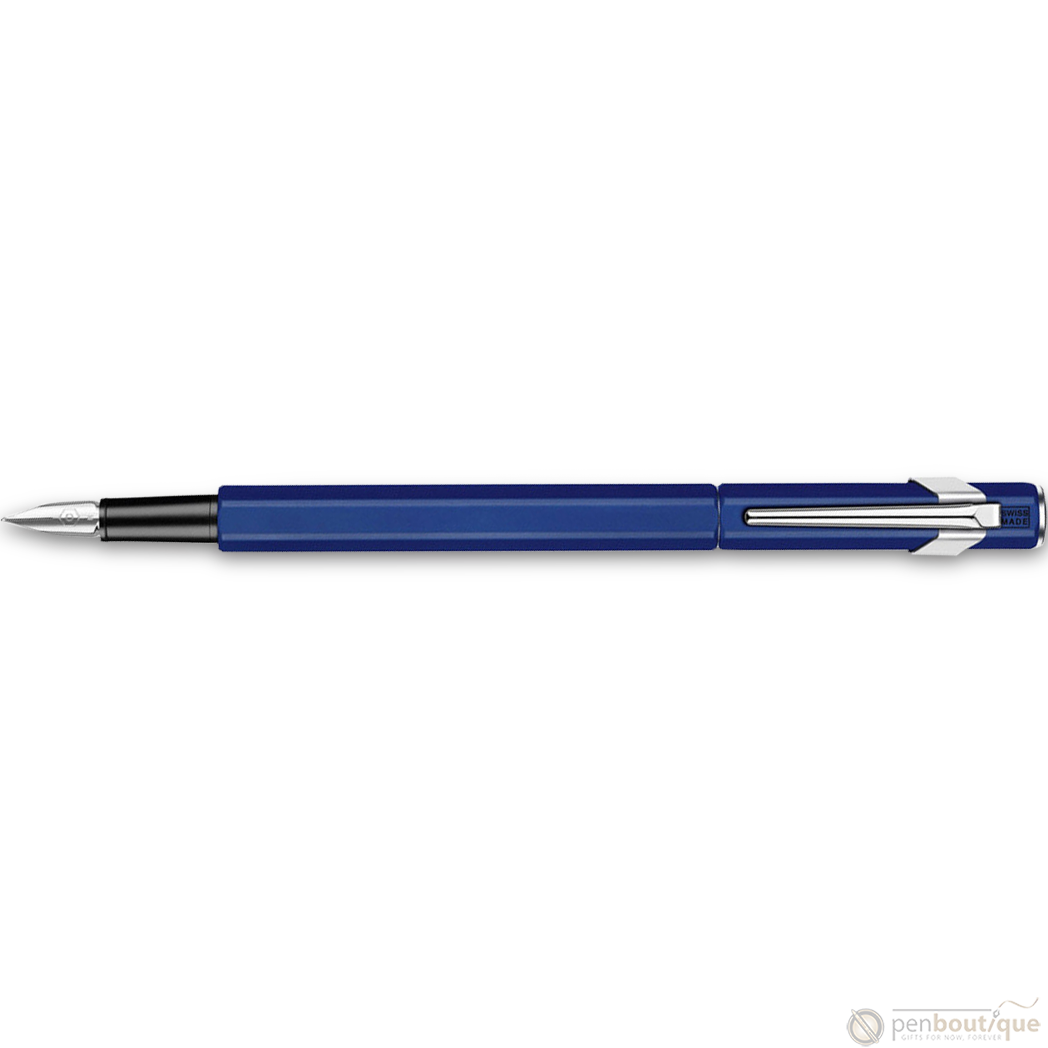 Caran D' Ache 849 Metal Fountain Pen - Blue - Extra Fine Nib-Pen Boutique Ltd
