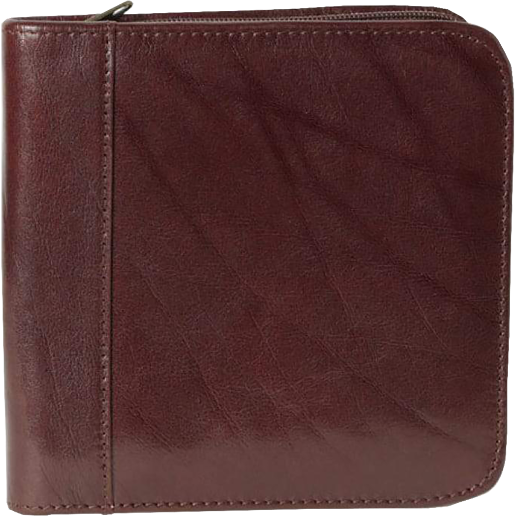 Aston Leather 6 Slot Zippered Pen Case Brown-Pen Boutique Ltd
