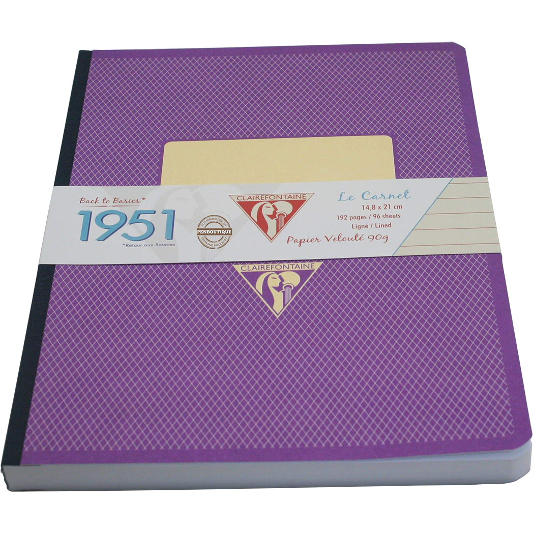 Clairefontaine 1951 Clothbound Notebook Violet 5 ¾ X 8 ¼ Lined-Pen Boutique Ltd