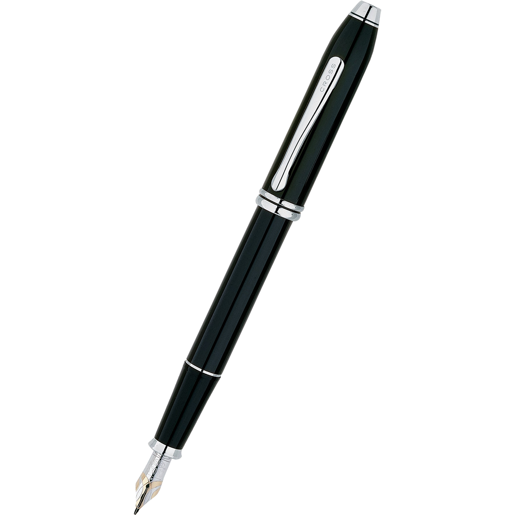 Cross Townsend Fountain Pen - Black Lacquer - Rhodium Trim-Pen Boutique Ltd