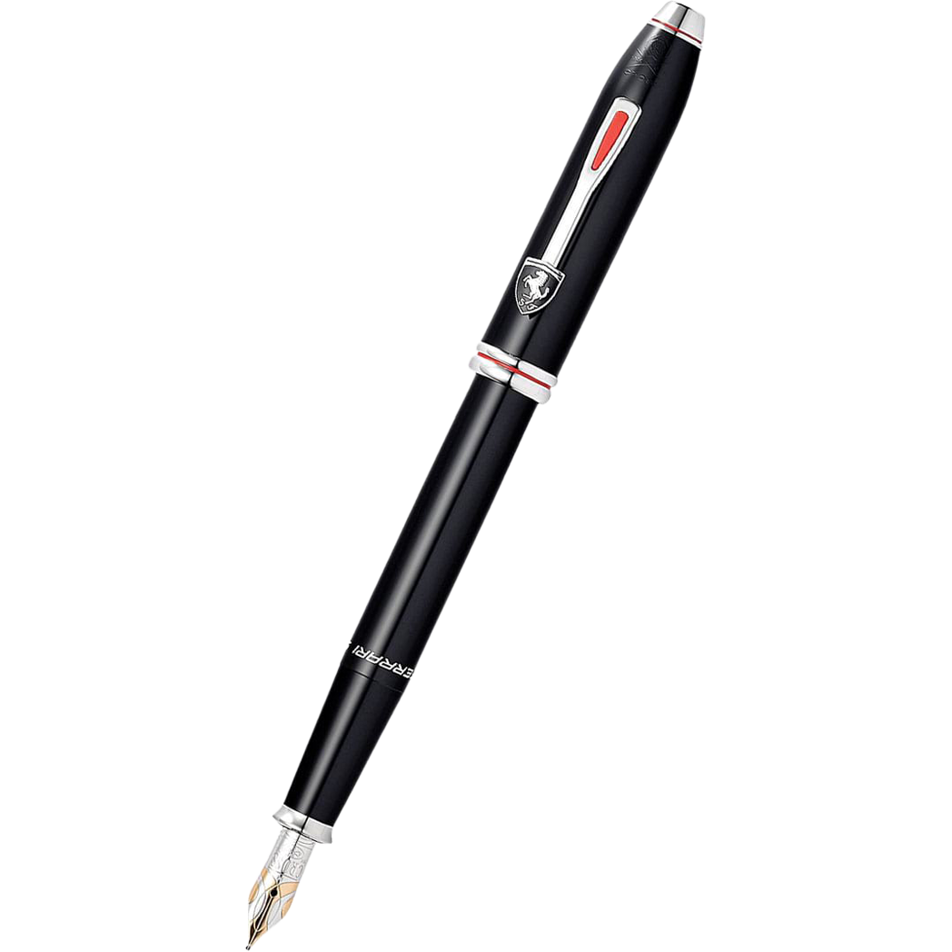 Cross Townsend Fountain Pen - Scuderia Ferrari - Glossy Black - Rhodium Trim (Gold NIb)-Pen Boutique Ltd