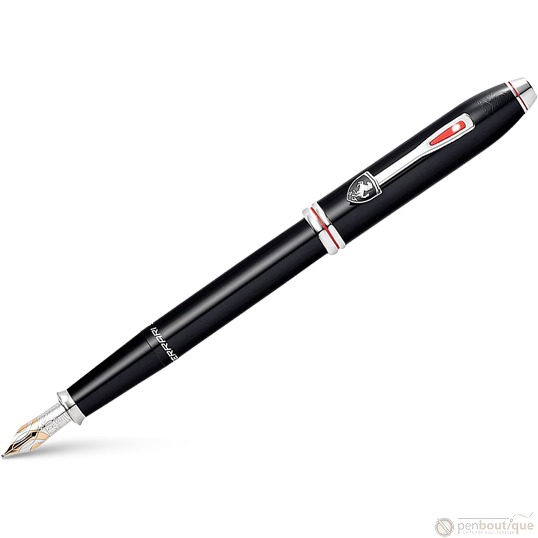 Cross Townsend Fountain Pen - Scuderia Ferrari - Glossy Black - Rhodium Trim (Gold NIb)-Pen Boutique Ltd
