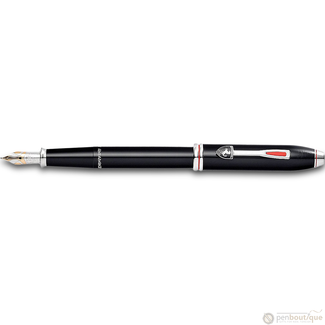 Cross Townsend Fountain Pen - Scuderia Ferrari - Glossy Black - Rhodium Trim (Gold NIb)-Pen Boutique Ltd
