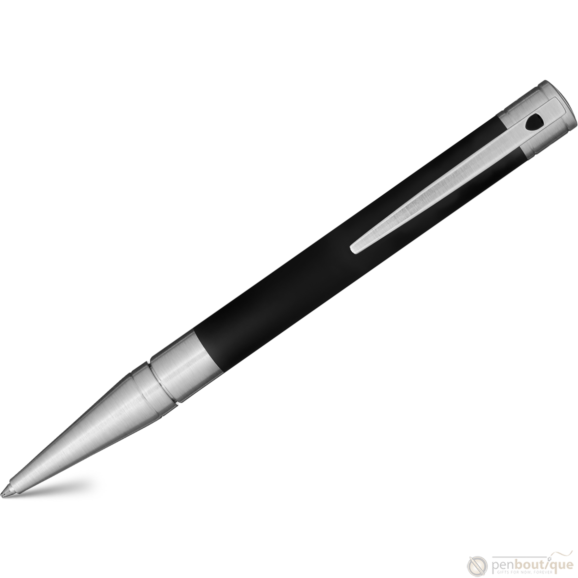 S T Dupont D-Initial Ballpoint Pen - Matt Black-Pen Boutique Ltd